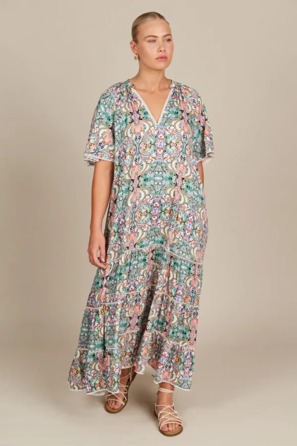 Isle of Mine - Esme Maxi Dress - Lotus Fleuron FINAL SALE