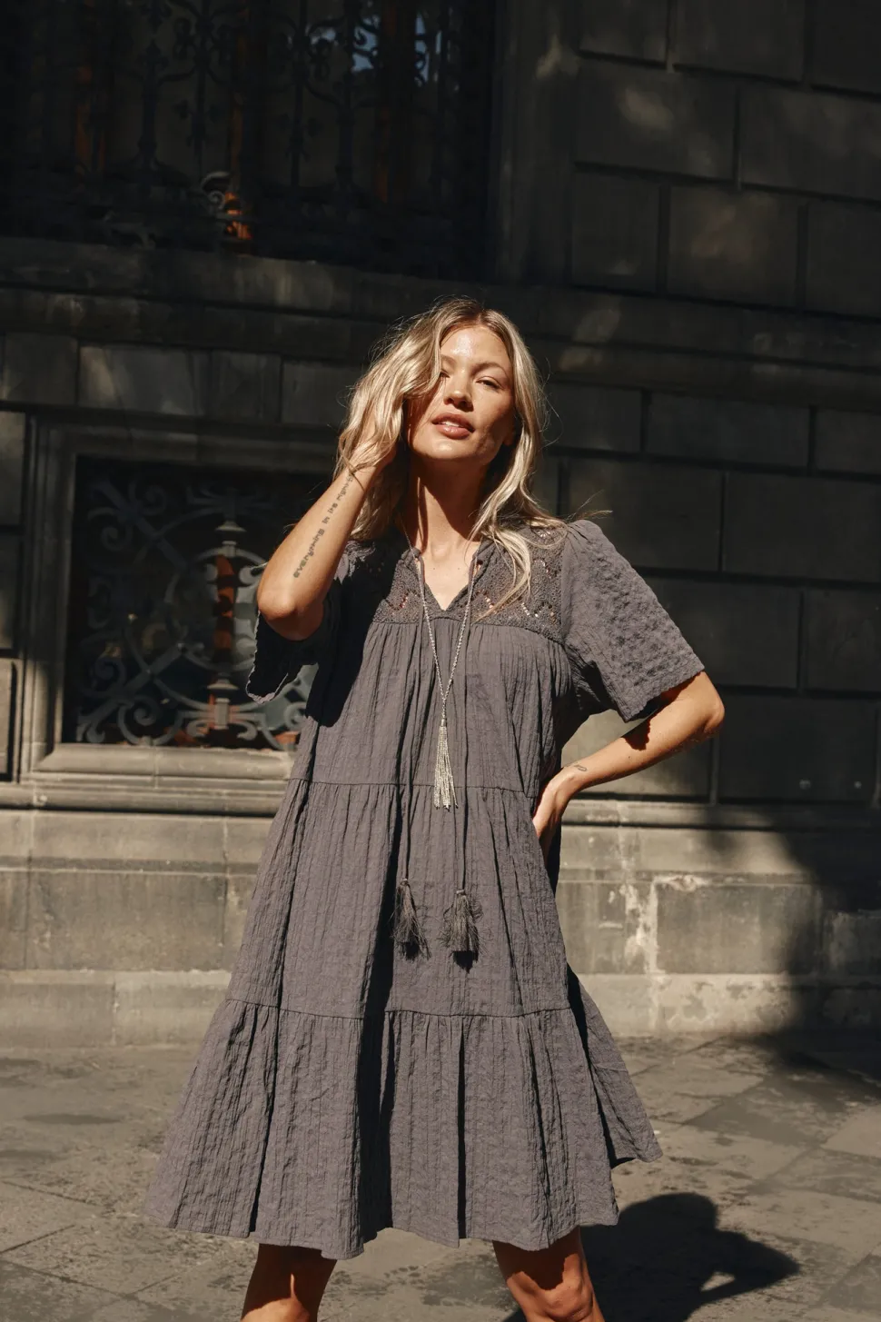 isle_of_mine__fleur_dress_0.webp Isle of Mine - Fleur Dress - Graphite