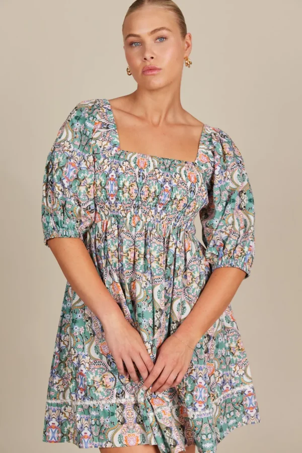 Isle of Mine - Remi Mini Dress - Lotus Fleuron