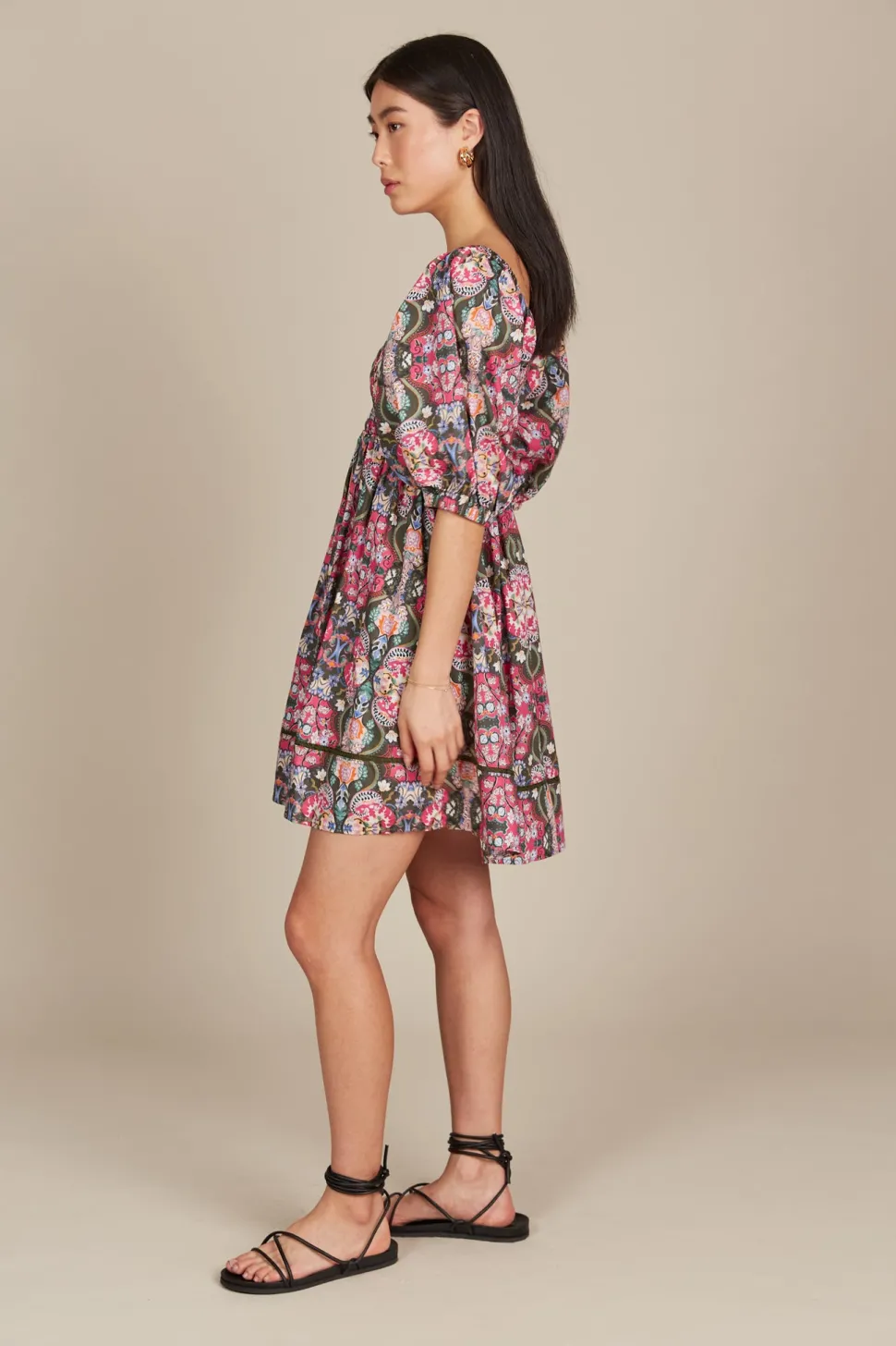 isle_of_mine__remi_mini_d_3-1.webp Isle of Mine - Remi Mini Dress - Olive Fleuron