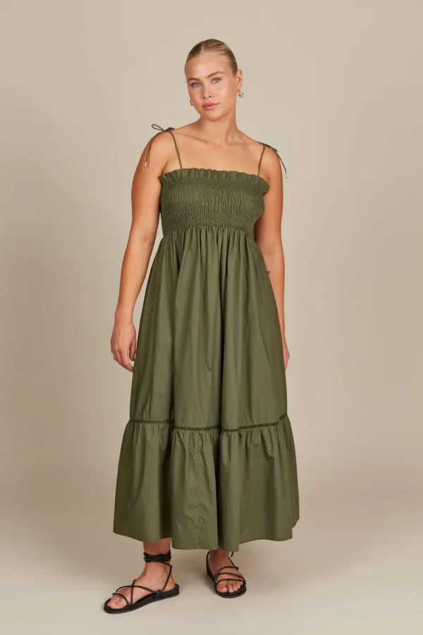 Isle of Mine - Remi Shirred Maxi Dress - Olive