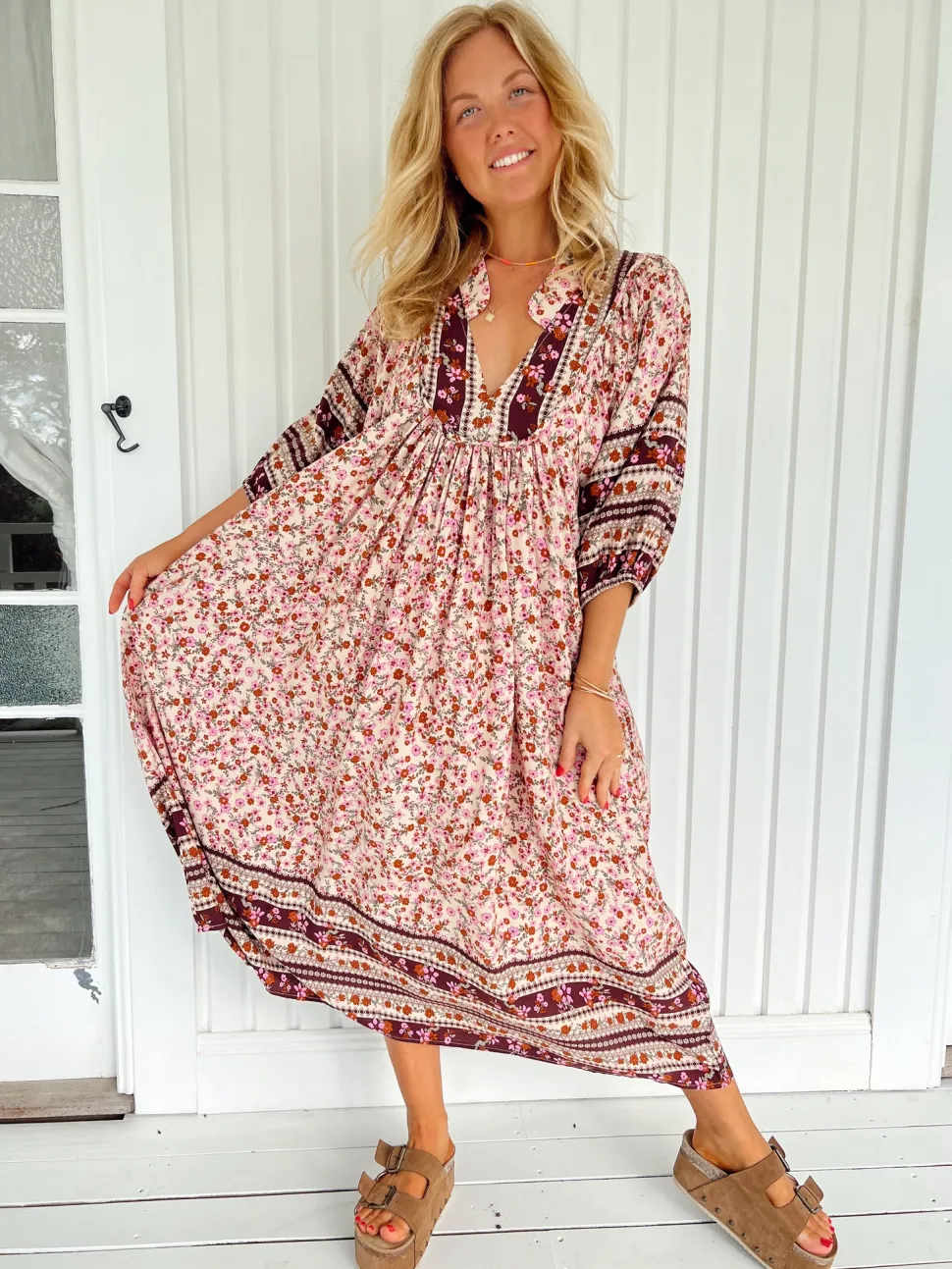 jaase__madelene_print_boh_4.webp Jaase - Madelene Print Boheme Midi Dress