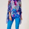 La Strada - Blue Pink Floral Kaftan Top LAT24-8711-146