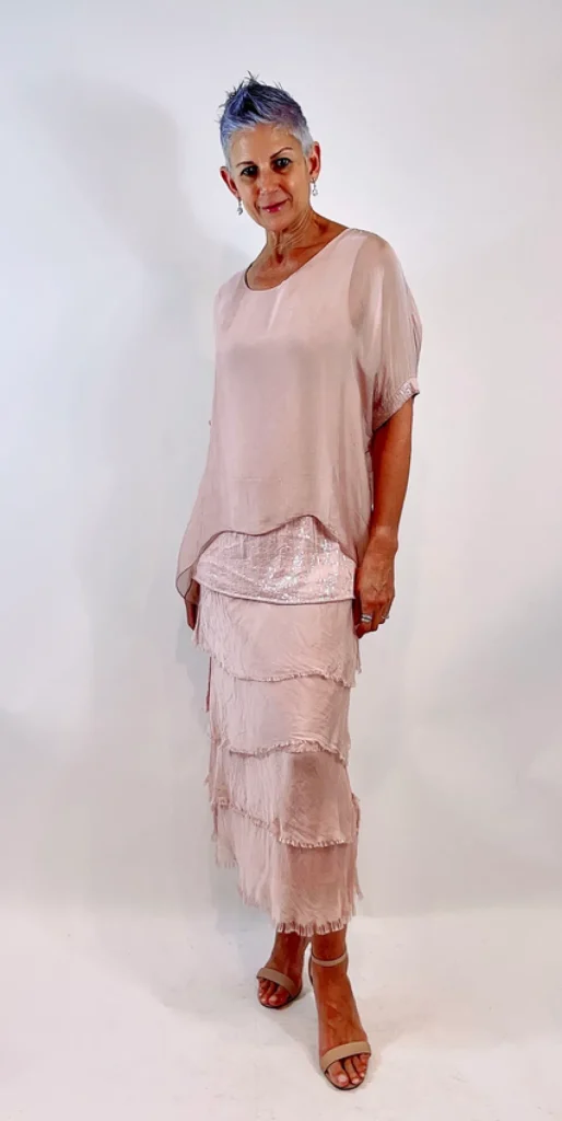La Strada - Pink Silk Multi Layer Dress LSD21-703