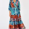 Lula Soul - Poetta Wrap Midi Dress - Multi