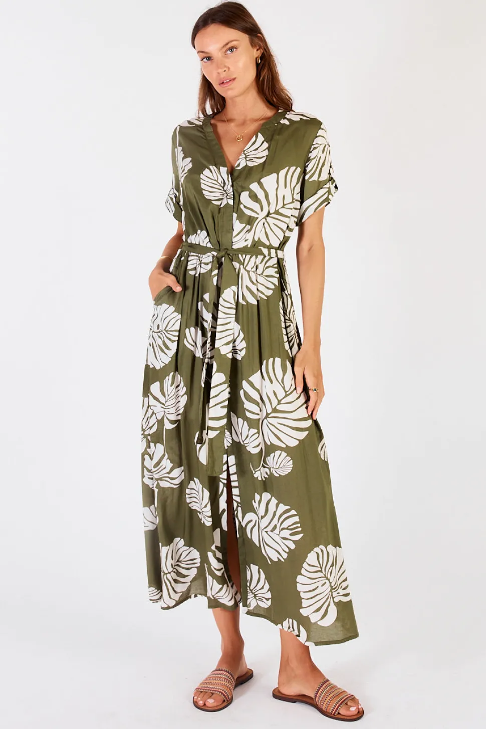 lula_soul__positano_midi__0.webp Lula Soul - Positano Midi Dress - Olive