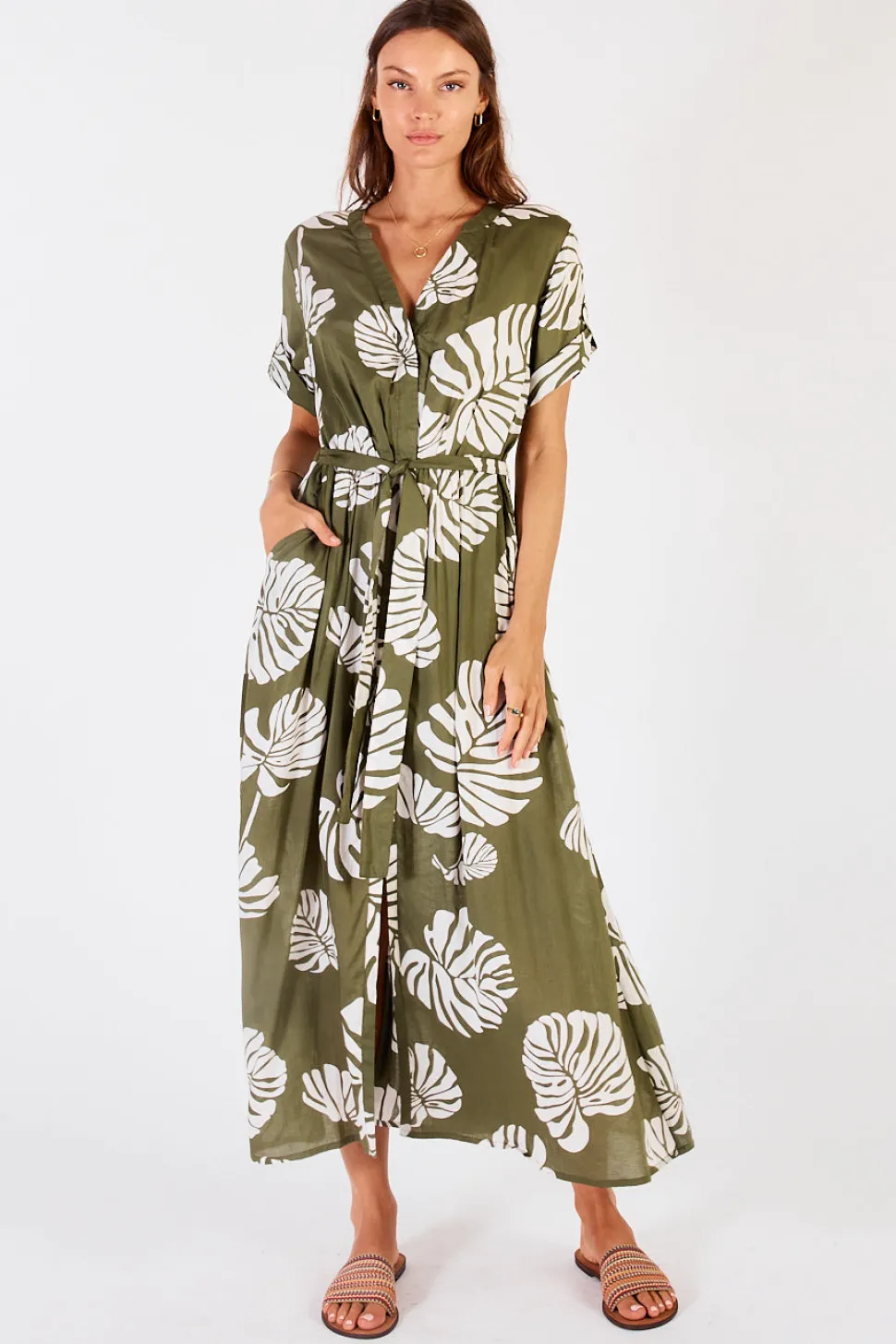 lula_soul__positano_midi__2.webp Lula Soul - Positano Midi Dress - Olive