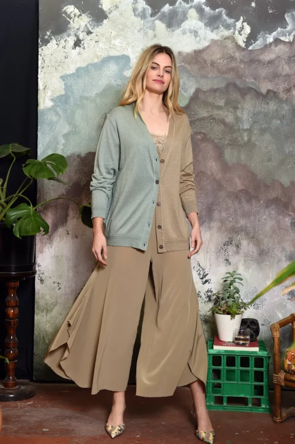 MA Dainty - WOYLIE - Pant - Black, Bran, Soft Green DTY03185 FINAL SALE