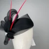 Melanie Ferrero - Black Felt Beret with Red spines