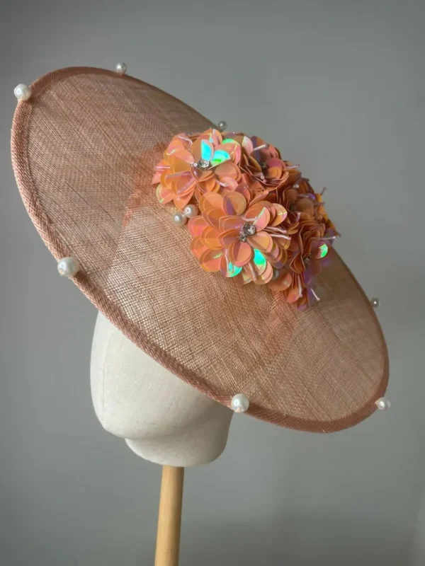 Melanie Ferrero - Peach Fuzz Apricot Sequinned Saucer