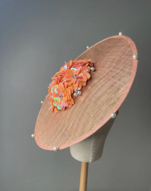 Melanie Ferrero - Peach Fuzz Apricot Sequinned Saucer