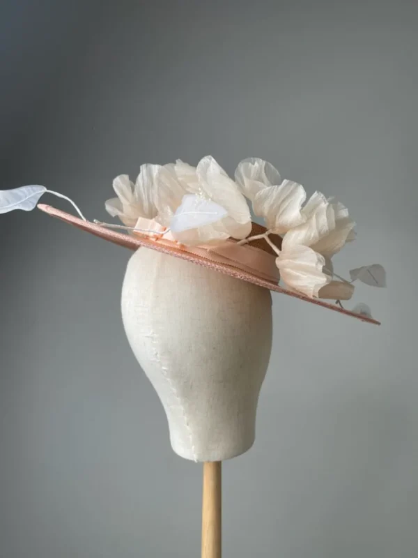 Melanie Ferrero - Peach with Ivory Floral Hat