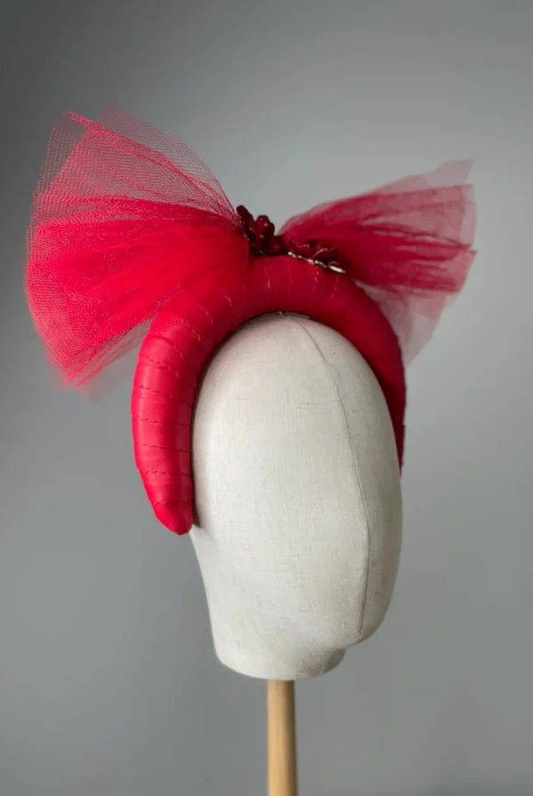 Melanie Ferrero - Red Leather band with bow