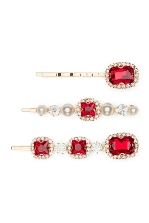 Morgan & Taylor - Red Antoinette Hair clip set