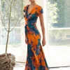 Moss & Spy - Calista Midi Dress - Tangerine Teal