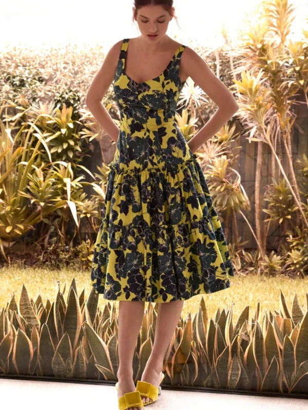 Moss & Spy - Catalina Sleeveless Dress - Navy Citrus FINAL SALE