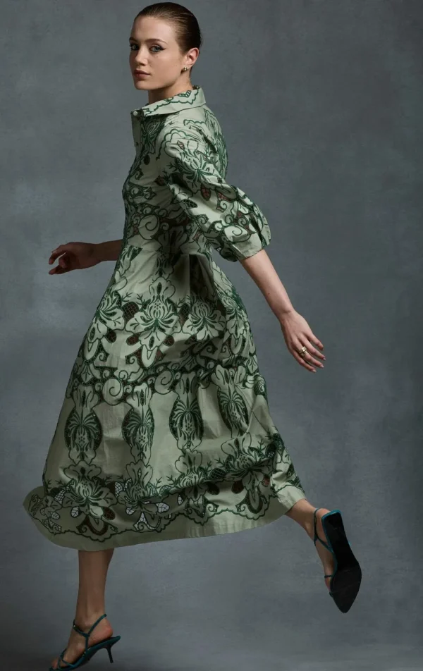 Moss & Spy - Gemma Shirt Dress - Leaf Green