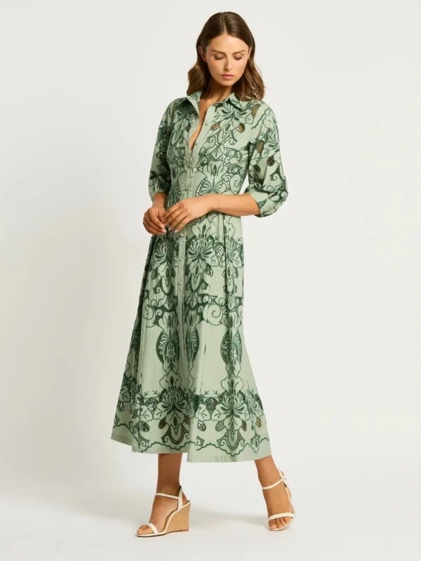 Moss & Spy - Gemma Shirt Dress - Leaf Green