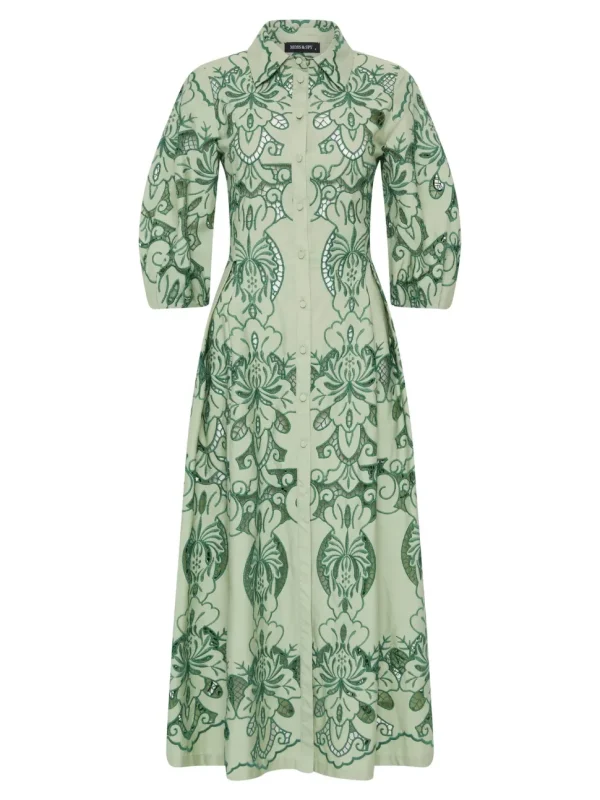 Moss & Spy - Gemma Shirt Dress - Leaf Green