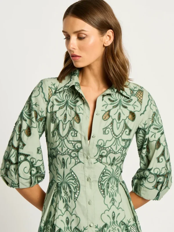 Moss & Spy - Gemma Shirt Dress - Leaf Green