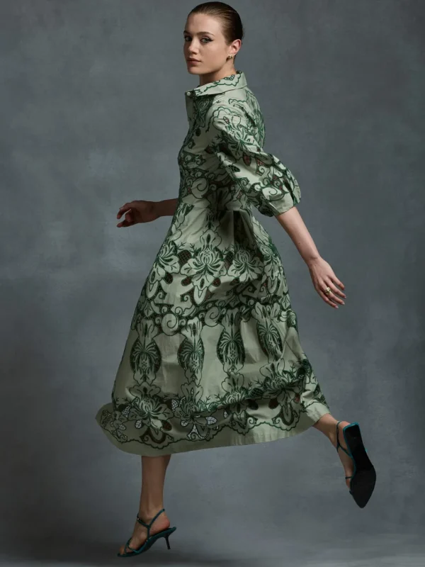 Moss & Spy - Gemma Shirt Dress - Leaf Green