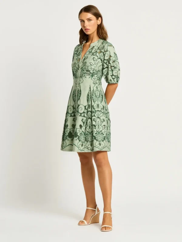 Moss & Spy - Gemma Short Dress - Leaf Green FINAL SALE