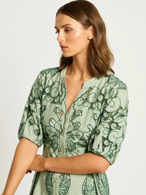 Moss & Spy - Gemma Short Dress - Leaf Green FINAL SALE