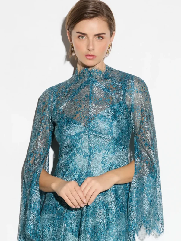 Moss & Spy - Sapphire Dress - Deep Aqua Gold FINAL SALE