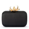 Olga Berg - BLACK ADELE Orchid Lock Clutch - OB6505