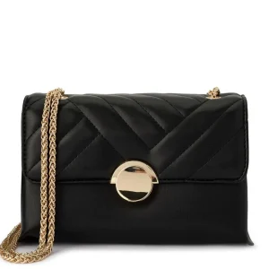Olga Berg - Black CRESSIDA Quilted Shoulder Bag OB6447
