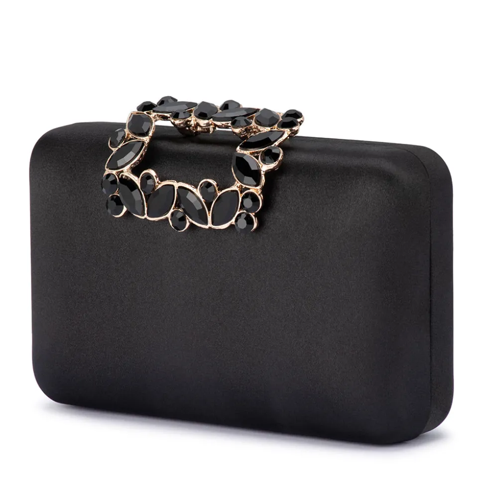olga_berg__black_margalit_1.webp Olga Berg - BLACK MARGALIT Crystal Lock Clutch - OB2157