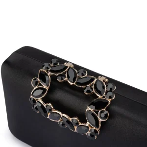 Olga Berg - BLACK MARGALIT Crystal Lock Clutch - OB2157