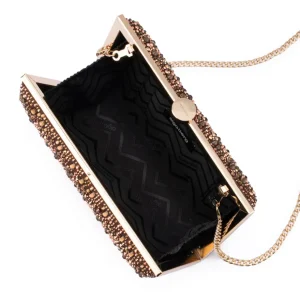 Olga Berg - Chocolate ASHA Hotfix Clutch - OB2152