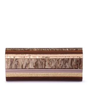 Olga Berg - CHOCOLATE CLARA Acrylic Clutch - OB2170