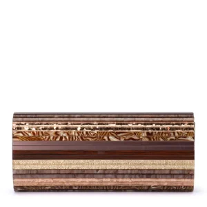 Olga Berg - CHOCOLATE CLARA Acrylic Clutch - OB2170
