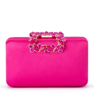 Olga Berg - FUCHSIA MARGALIT Crystal Lock Clutch - OB2157