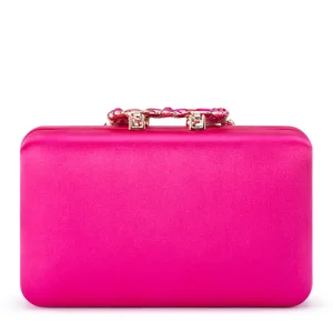 Olga Berg - FUCHSIA MARGALIT Crystal Lock Clutch - OB2157