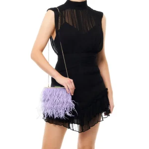 Olga Berg - Lilac ESTELLE Feather Clutch OB4773
