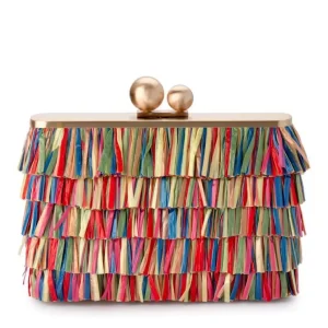 Olga Berg - Multi CARLITA Carvinale Fringed  Shoulder Bag OB4743