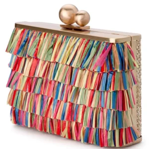 Olga Berg - Multi CARLITA Carvinale Fringed  Shoulder Bag OB4743