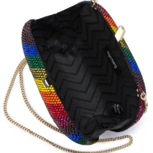 Olga Berg - Rainbow POT OF GOLD Hotfix Oval Clutch Bag - OB7455
