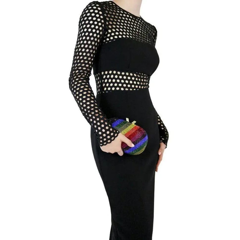 olga_berg__rainbow_pot_of_5.webp Olga Berg - Rainbow POT OF GOLD Hotfix Oval Clutch Bag - OB7455