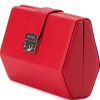 Olga Berg - Red HARRIET Hexagon Clutch OB4742