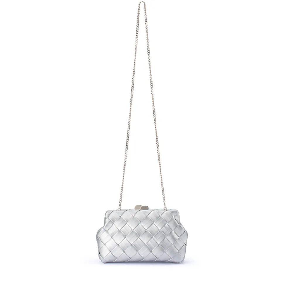 olga_berg__silver_quinn_w_2.webp Olga Berg - Silver QUINN Woven Clutch - OB2122