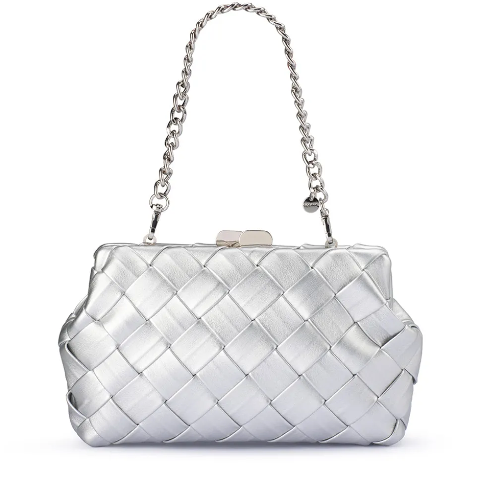 olga_berg__silver_quinn_w_4.webp Olga Berg - Silver QUINN Woven Clutch - OB2122