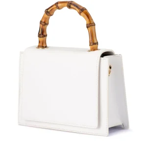 Olga Berg - WHITE HARLEY Bamboo Handle Bag - OB6493