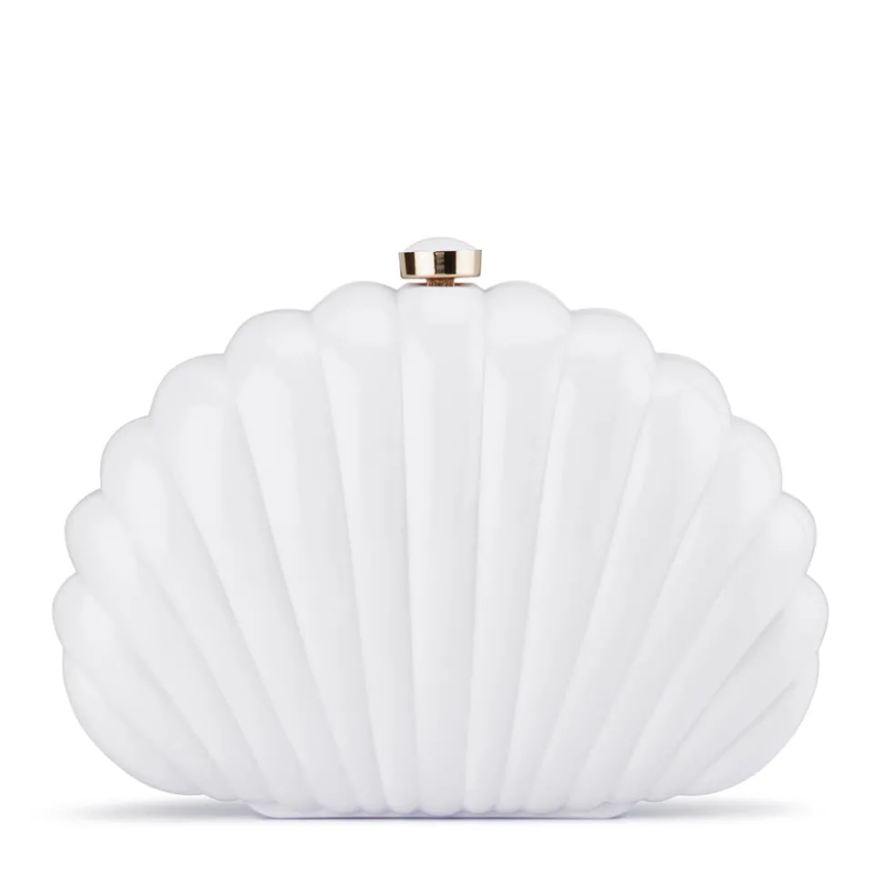 olga_berg__white_pauly_sh_0.webp Olga Berg - WHITE PAULY Shell Clutch - OB6502