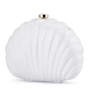 Olga Berg - WHITE PAULY Shell Clutch - OB6502