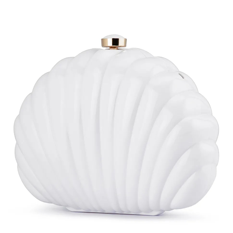 olga_berg__white_pauly_sh_1.webp Olga Berg - WHITE PAULY Shell Clutch - OB6502