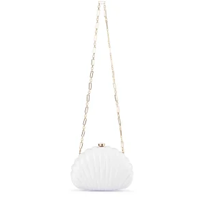 Olga Berg - WHITE PAULY Shell Clutch - OB6502